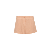 Bermudas de lino para mujer Blush vista frontal