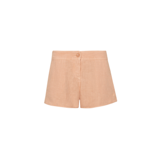 Bermudas de lino para mujer Blush vista frontal