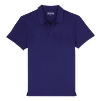 Polo uomo in lyocell tinta unita Midnight vista frontale