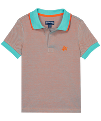 Boys Others Solid - Boys Changing Cotton Pique Polo Shirt Solid, Guava front view
