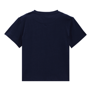 Hypno Shell T-Shirt aus Baumwolle für Jungen Marineblau Rückansicht