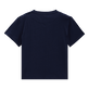 Camiseta de algodón con estampado Hypno Shell para niño Azul marino vista trasera