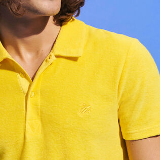 Men Organic Cotton Terry Polo Solid Sun details view 1