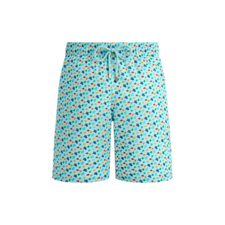 Men Long Stretch Swim Trunks Micro Ronde Des Tortues Rainbow Pacific front view