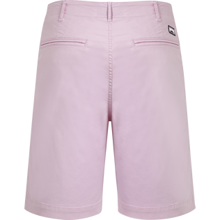 Men Tencel Cotton Bermuda Shorts Solid Tea pink back view