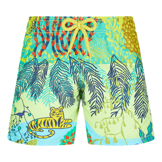 Boys Classic Printed - Boys Swim Trunks Jungle Rousseau, Ginger front view
