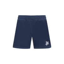 Boys Terry Bermuda Shorts Solid Navy front view