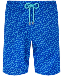 Men Long classic Printed - Men Swim Trunks Long Ultra-light and packable Micro Ronde Des Tortues, Sea blue front view