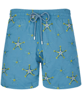 Men Swim Trunks Embroidered Starfish Dance - Limited Edition Calanque front view