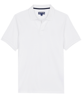 Men Organic Cotton Pique Polo Shirt Solid White front view