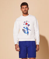 Cocorico! Sweatshirt mit Stickerei für Herren Weiss Vorderseite getragene Ansicht