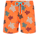 Men Swim Shorts Embroidered Ronde Des Tortues - Limited Edition Guava front view