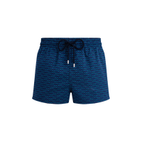 Bañador corto con estampado Fish Net para hombre Azul marino vista frontal