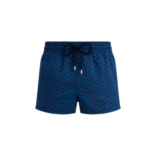 Bañador corto con estampado Fish Net para hombre Azul marino vista frontal