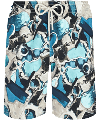 Maillot de bain stretch homme Long Californian Pool Dogtown - Vilebrequin x Highsnobiety Blue note vue de face