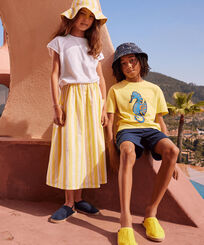 Espadrillas bambini in spugna - VBQ x Pare Gabia Blu marine vista frontale indossata