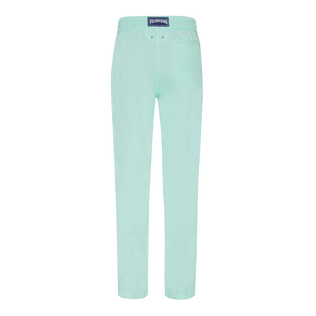 Solid gerade geschnittene Leinenhose für Herren Lagune Rückansicht