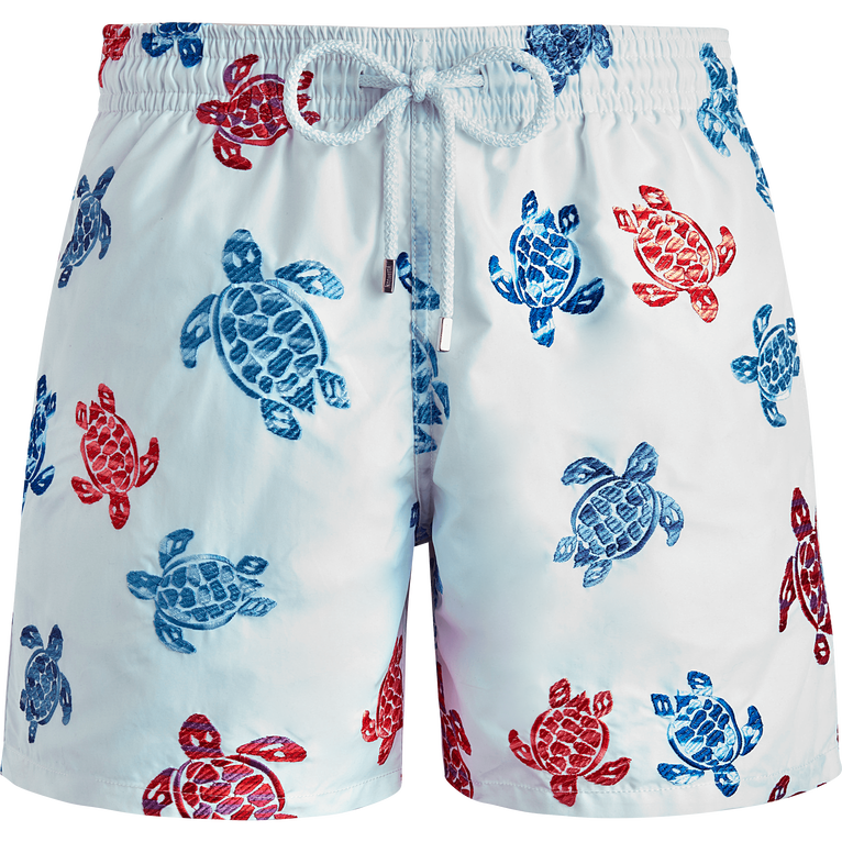 Tortues Multicolore Badeshorts Mit Stickerei Für Herren - Limitierte Serie - Mistral - Weiss