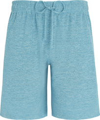 Solid Unisex-Bermudashorts aus Leinenjersey Heather azure Vorderansicht