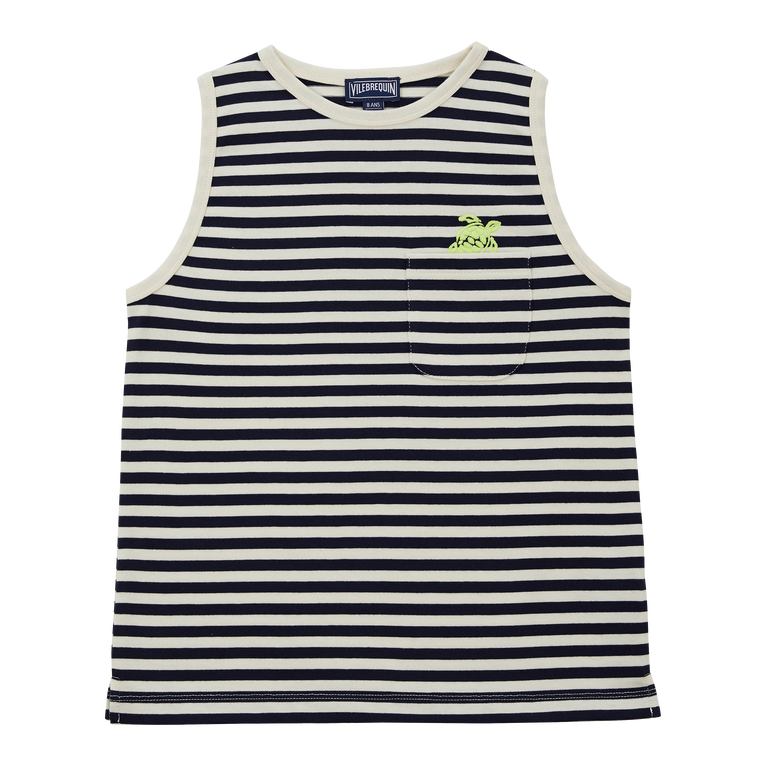 Gestreiftes Tanktop Aus Bio-baumwolle Für Mädchen - Golfy - Blau