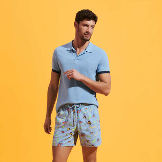 Men Swim Trunks Embroidered Naive Fish - Limited Edition Divine details view 2
