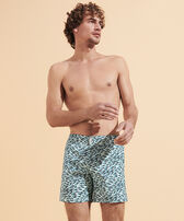 Men Stretch Short Swim Shorts Flat Belt Gulf Stream Thalassa front worn view