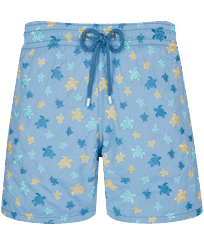 Men Swim Trunks Embroidered Micro Ronde Des Tortues Rainbow - Limited Edition Divine front view
