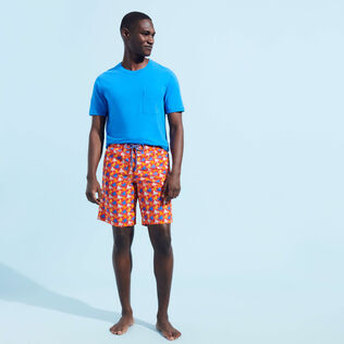 Maillot de bain long homme Micro Poulpes Coquelicot vue de détail 1