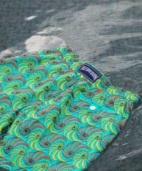 Costume da bagno uomo ricamato 2007 Snails - Edizione limitata Veronese green vista frontale