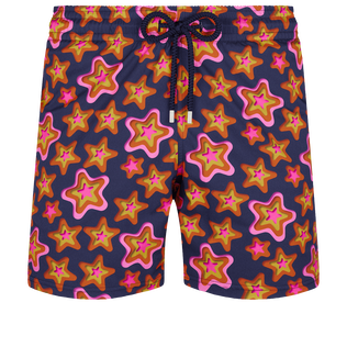 Maillot de bain court stretch homme Stars Gift Bleu marine vue de face