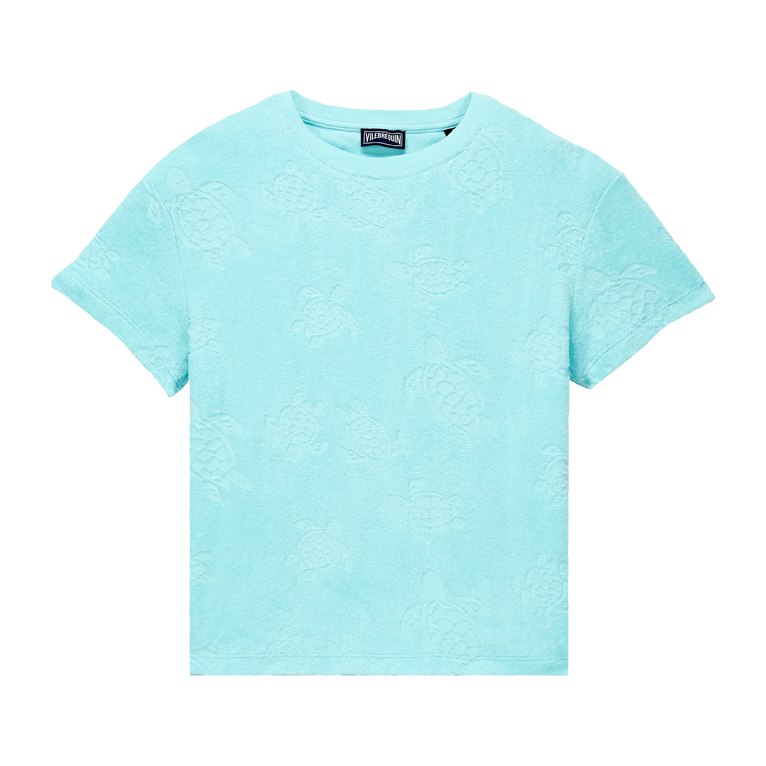 Rondes Des Tortues T-shirt Mit Rundhalsausschnitt Aus Frottee Für Kinder - Gabinny - Blau - Größe 2 - Vilebrequin