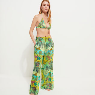 Jungle Rousseau Hose aus Baumwolle für Damen Ginger Vorderseite getragene Ansicht