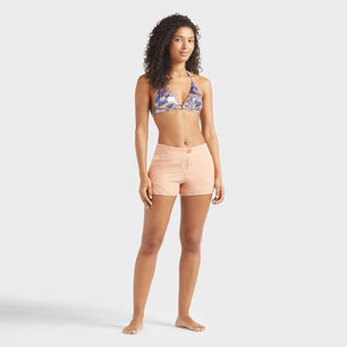 Bermudas de lino para mujer Blush vista frontal desgastada