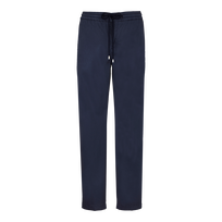 Einfarbige Jogginghose aus Baumwolle und Modal für Herren Marineblau Vorderansicht