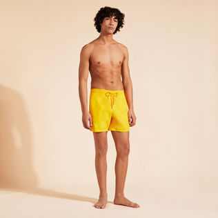 Men Swim Shorts Solid Corn front worn view