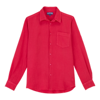 Camicia uomo in lino tinta unita Ribes vista frontale