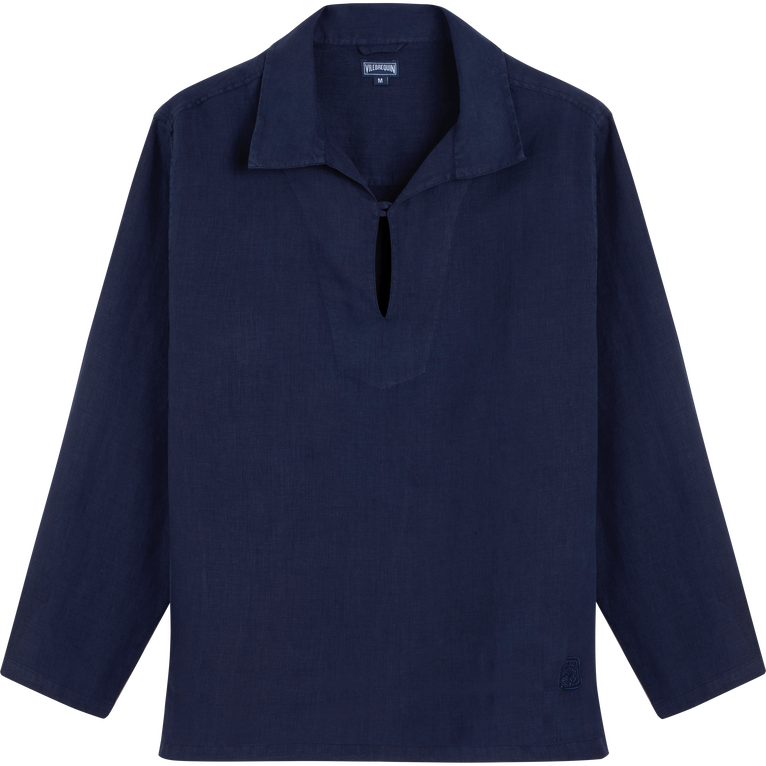 Vilebrequin Linen Peajacket Solid - Shirt - Cocon - Blue - Size M