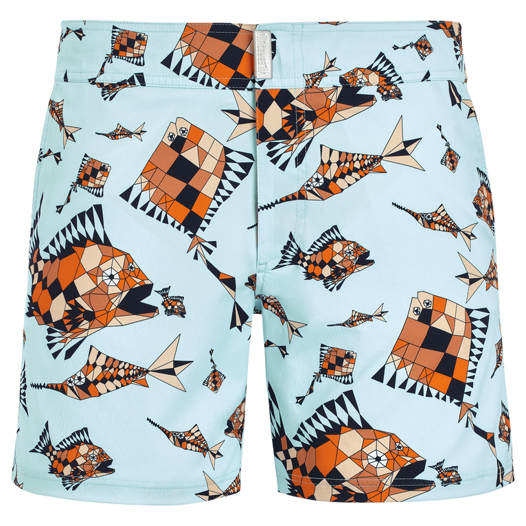 Men Flat Belt Stretch Swim Shorts Vatel - Merise - Blue - Size S - Vilebrequin