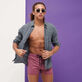 Men Swim Trunks Short and Fitted Stretch Solid Murasaki details view 3