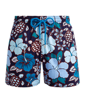 Men Stretch Swim Shorts Tropical Turtles Midnight 正面图
