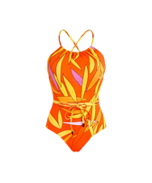 Women Backless One-piece Swimsuit Madrague Apricot front view