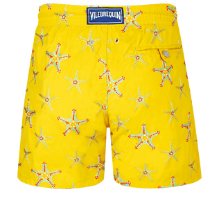 Men Swim Shorts Embroidered Starfish Dance - Limited Edition Sunflower back view