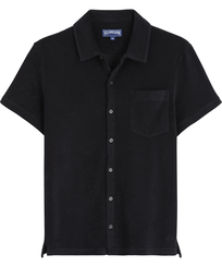 Men Others Solid - Unisex Terry Bowling Shirt Solid, Black front view