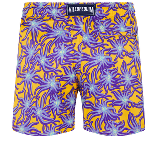 Men Swim Trunks Ultra-light and packable Octopus Band Yellow back view
