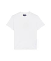 Men Cotton T-shirt Embroidered tone on tone Turtle White front view