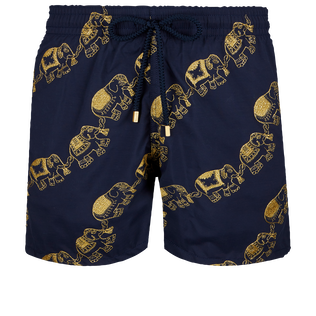 男士 Elephant Dance 刺绣泳裤 - 限量版 Navy 正面图