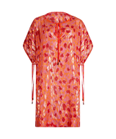 New Leopard 女士方形真丝罩衫 Apricot 正面图