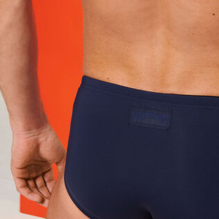 Slip de bain homme uni Bleu marine vue de détail 2