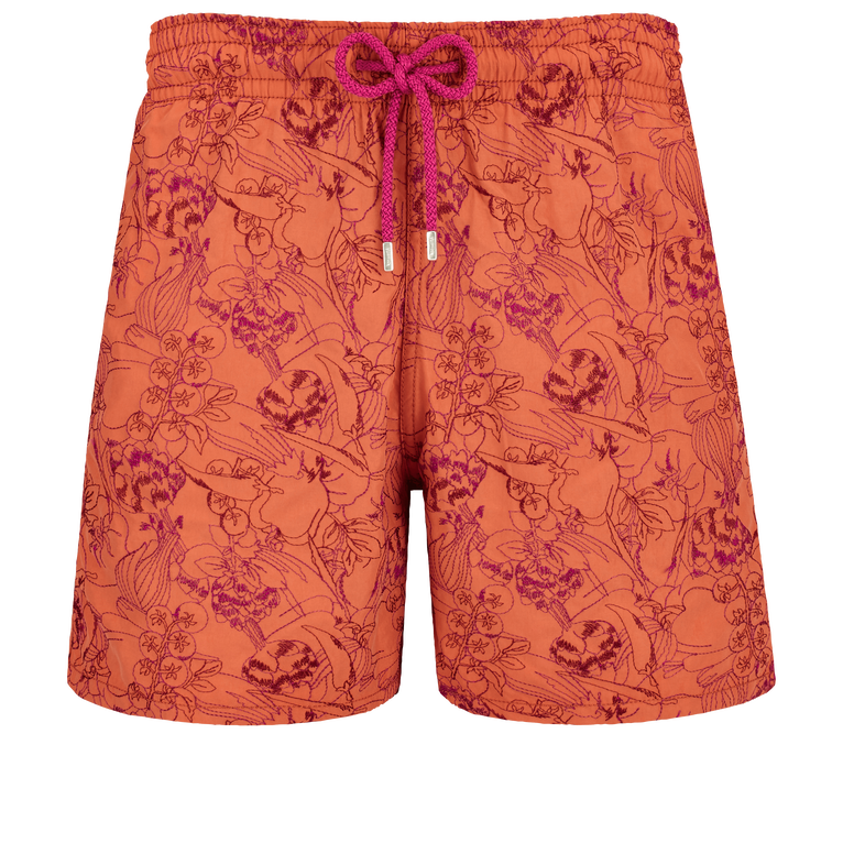 Men Swim Shorts Embroidered Marché Provencal - Limited Edition - Swimming Trunk - Mistral - Red - Size XXXL - Vilebrequin