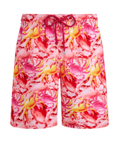 Men Long Ultra-Light and Packable Swim Shorts Crab Balloons Peony front view